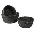 Black Woven Natural Fiber Bowls