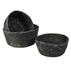 Black Woven Natural Fiber Bowls