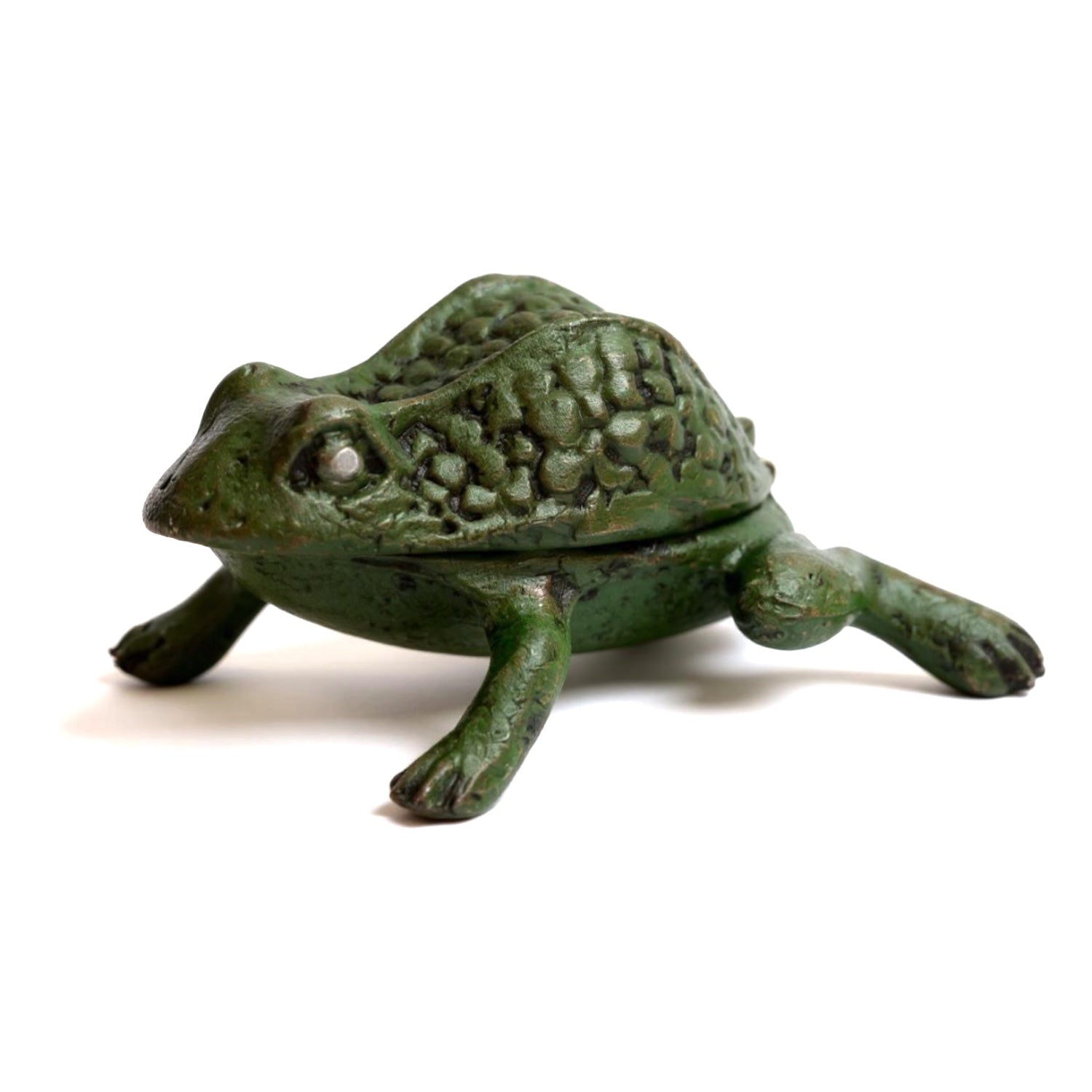 Cast Iron Frog Key Holder Trinket Box
