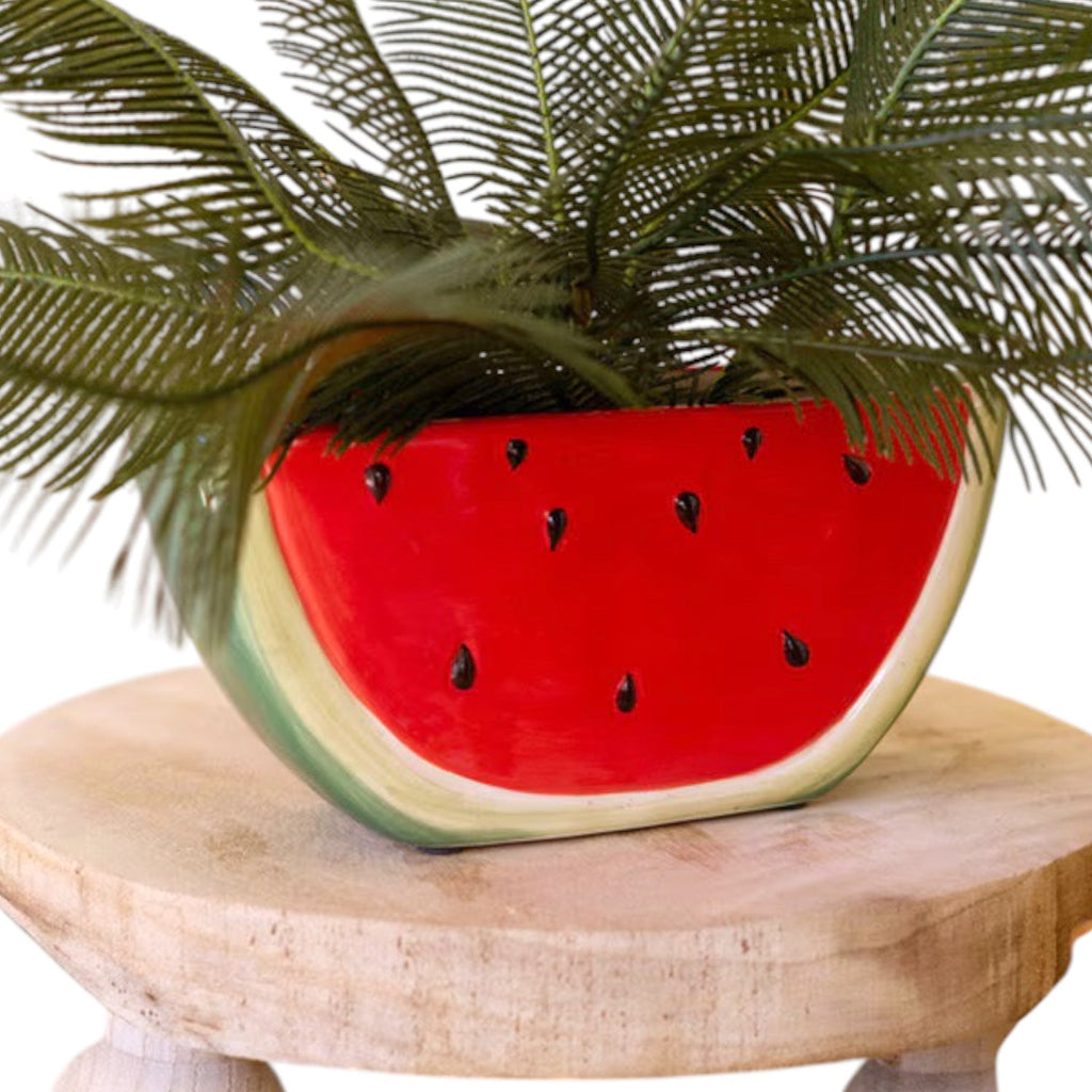 Ceramic Watermelon Wedge Planter