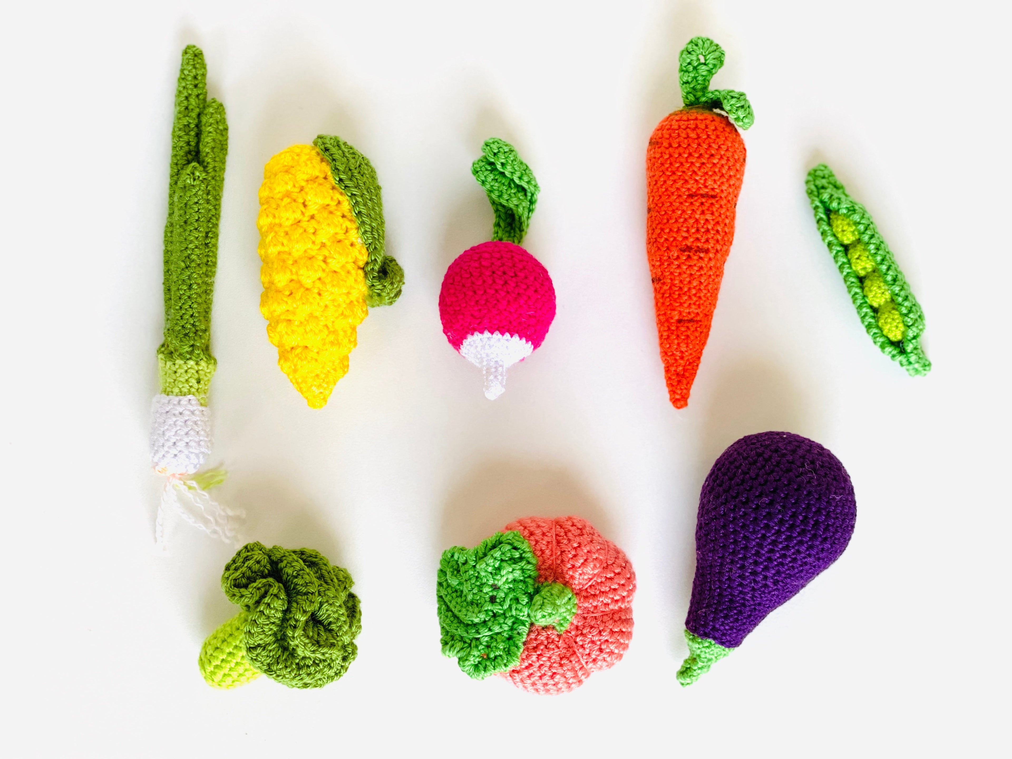 Crochet Vegetables set with a bag
