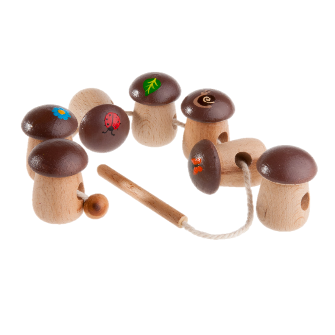 Mushroom Wooden Lacing Toy For Toddlers
